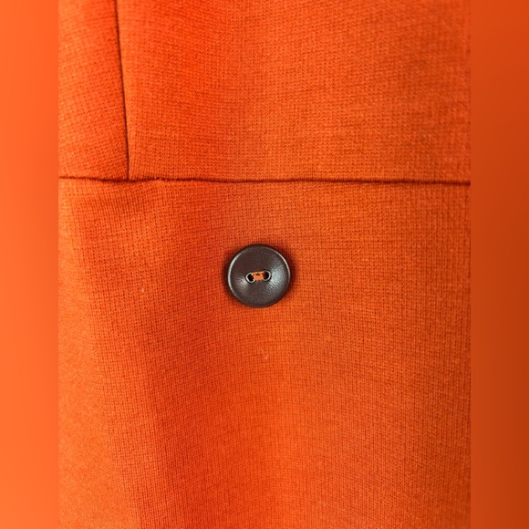 Sharagano 14 Workwesr High Neck Dress with Button Accent NWT in Burnt Orange - Picture 3 of 10